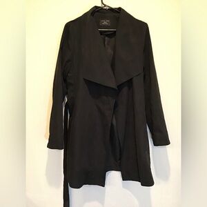 Black Love Tree Duster Jacket with tie